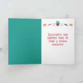 Feliz Navidad Bright en Feestelijke Llama Kerstmis Kaart (Binnen)