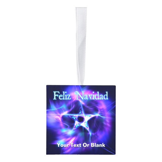 Feliz Navidad - Bright Star Cube Ornament (Rechts)