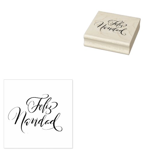 Feliz Navidad Brush Rubberstempel (Gestempeld)