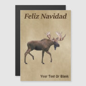 Feliz Navidad - Bull Moose op oud papier (Voorkant / Achterkant)