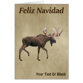 Feliz Navidad - Bull Moose op oud papier (Voorkant)