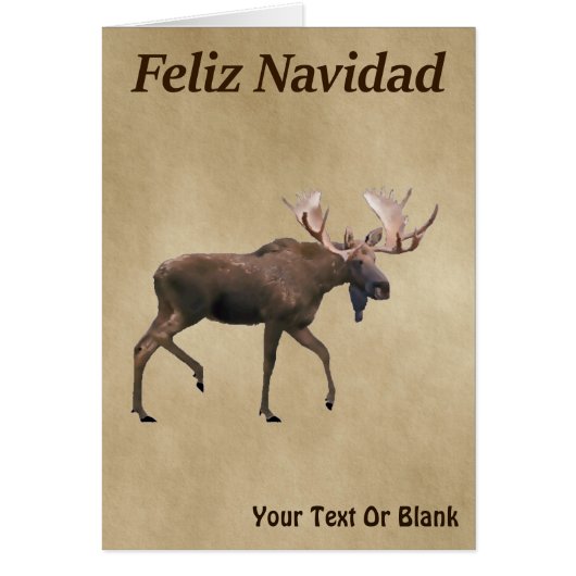 Feliz Navidad - Bull Moose op oud papier (Voorkant)