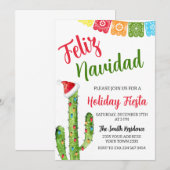 Feliz Navidad Cactus Christmas Holiday Fiesta Kaart (Voorkant / Achterkant)