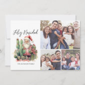 Feliz Navidad Cactus Foto Kerstmis Feestdagenkaart (Voorkant)