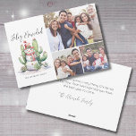 Feliz Navidad Cactus Foto Kerstmis Feestdagenkaart<br><div class="desc">Horizontale Feliz Navidad Cactus Snowman Foto Kerstvakantie Kaart. Voeg een feestelijke draai toe aan uw vakantie groeten met dit grillige ontwerp met een waterverf cactus sneeuwman omringd door groene cactussen en vetplanten, allemaal uitgedost in kleurrijke vakantielichten. Het speelse woestijngeïnspireerde kunstwerk verschijnt aan de linkerkant, terwijl de rechterkant ruimte biedt voor...</div>