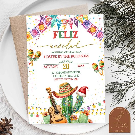 Feliz Navidad Cactus Kerst Vakantie Fiesta Kaart