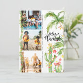 Feliz Navidad | Cactus-kerstfotocollage Feestdagenkaart (Staand voorkant)