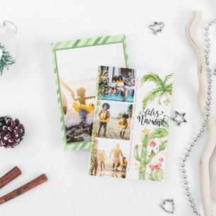 Feliz Navidad   Cactus-kerstfotocollage Feestdagenkaart