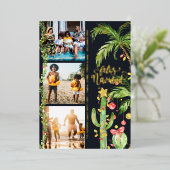 Feliz Navidad | Cactus-kerstfotocollage Folie Feestdagenkaart (Staand Voorkant)
