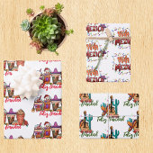Feliz Navidad Cactus Kerstmis Mexico Inpakpapier Vel