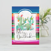 Feliz Navidad Cactus Kerstmis Spaans Feestdagenkaart (Staand voorkant)