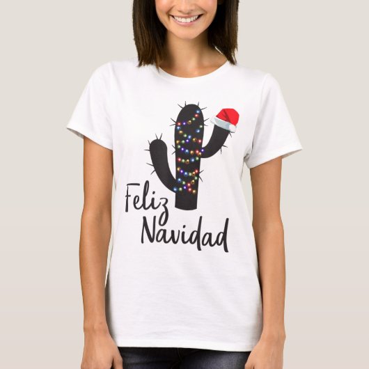 Feliz Navidad Cactus Kerstpyjama Familie Ligh T-shirt (Voorkant)