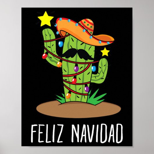 Feliz Navidad Cactus - Mexicaanse Boom Kerstmis In Poster (Voorkant)