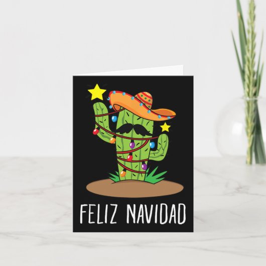 Feliz Navidad Cactus - Mexicaanse kerstboom in J Kaart (Voorkant)