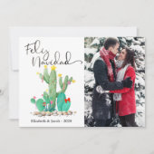 Feliz Navidad Cactus Succulent Photo Feestdagenkaart