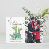 Feliz Navidad Cactus Succulent Photo Feestdagenkaart