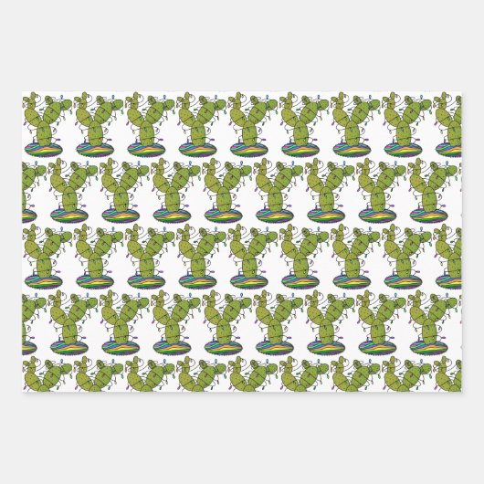 Feliz Navidad Cactus, Tamale & Piñata Inpakpapier Vel (Voorkant 3)