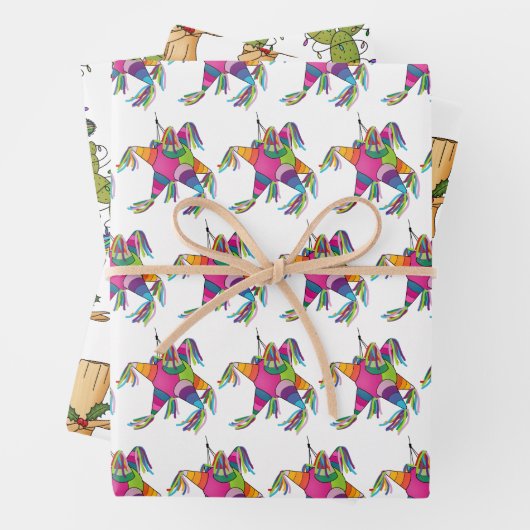 Feliz Navidad Cactus, Tamale & Piñata Inpakpapier Vel (In situ)