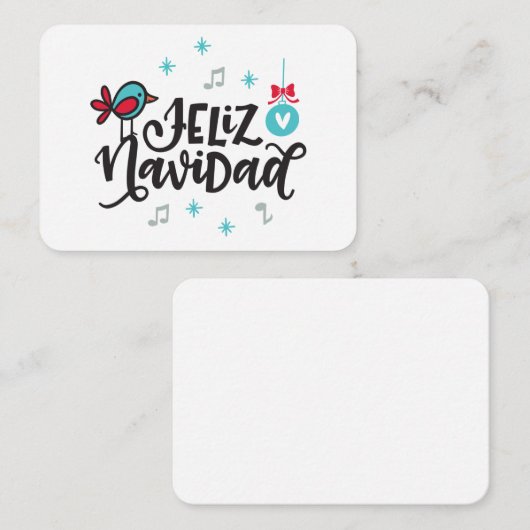 Feliz Navidad-cadeaubijsluitingen Notitiekaartje (Voorkant / Achterkant)