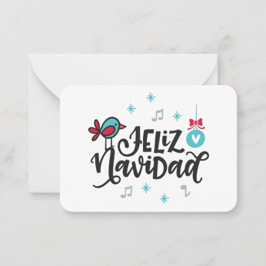 Feliz Navidad-cadeaubijsluitingen Notitiekaartje (Voorkant)