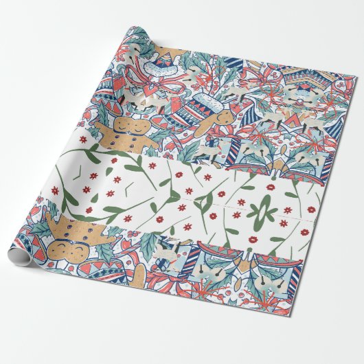 feliz navidad cadeaupapier (Uitgerold)