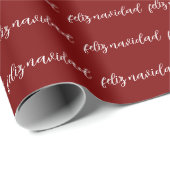 Feliz Navidad Calligraphy Christmas Wrapping Paper Cadeaupapier (Rol Hoek)