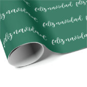 Feliz Navidad Calligraphy Christmas Wrapping Paper Cadeaupapier (Rol Hoek)