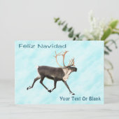 Feliz Navidad - Cariou ( rendier ) op sneeuw (Staand voorkant)
