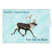 Feliz Navidad - Cariou ( rendier ) op sneeuw (Voorkant Horizontaal)
