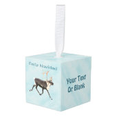 Feliz Navidad - Cariou ( rendier ) op sneeuw Decoratie (Voorkant hoekig)