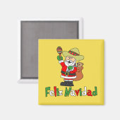 Feliz Navidad Cartoon Santa Magneet (Voorkant / Achterkant)