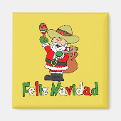 Feliz Navidad Cartoon Santa Magneet (Voorkant)