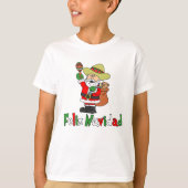 Feliz Navidad Cartoon Santa Sombrero Maracas T-shirt (Voorkant)