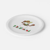 Feliz Navidad Cartoon Snowman Sombrero Maracas Papieren Bordje (Gekanteld)