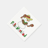 Feliz Navidad Cartoon Snowman Sombrero Maracas Servet (Hoek)