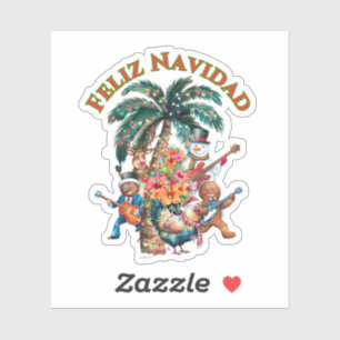 Feliz Navidad Chicken en de bende Sticker