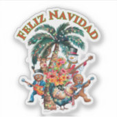 Feliz Navidad Chicken en de bende Sticker (Voorkant)