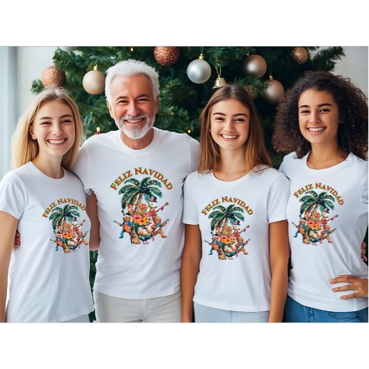 Feliz Navidad Chicken en de bende T-shirt