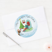 Feliz Navidad chili peper salsa tot Kerstmis van Ronde Sticker (Envelop)