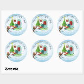 Feliz Navidad chili peper salsa tot Kerstmis van Ronde Sticker (Vel)