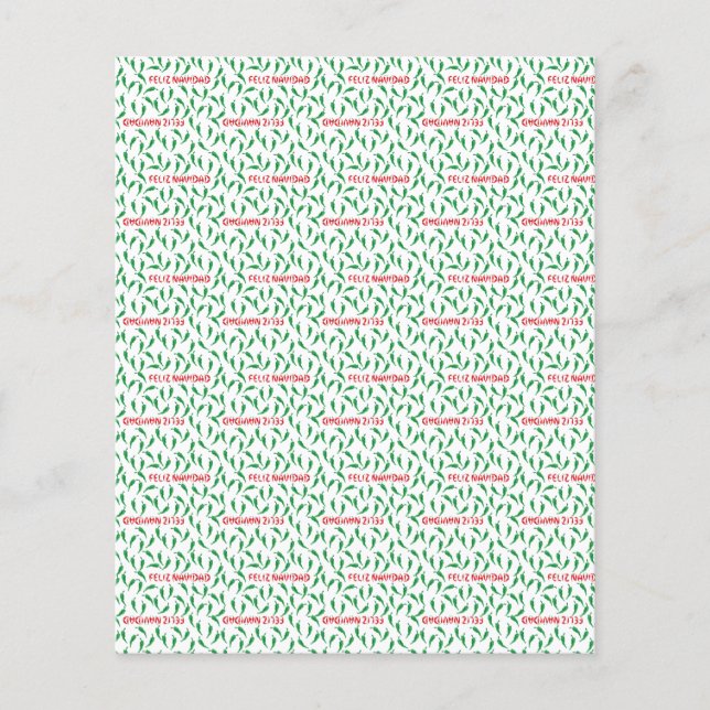Feliz Navidad Chili Pepper Scrapbook Paper (Voorkant)