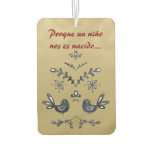 Feliz Navidad Christelijk Vers Golden Luchtverfrisser (Achterkant)