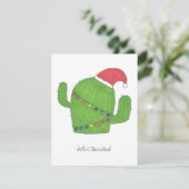 Feliz Navidad Christmas Cactus Flat Card Feestdagenkaart (Staand voorkant)