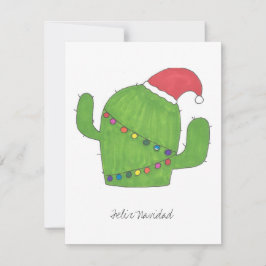 Feliz Navidad Christmas Cactus Flat Card Feestdagenkaart