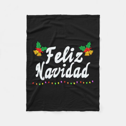 Feliz Navidad Christmas Family Mannen Vrouwen Kind Fleece Deken (Voorkant)