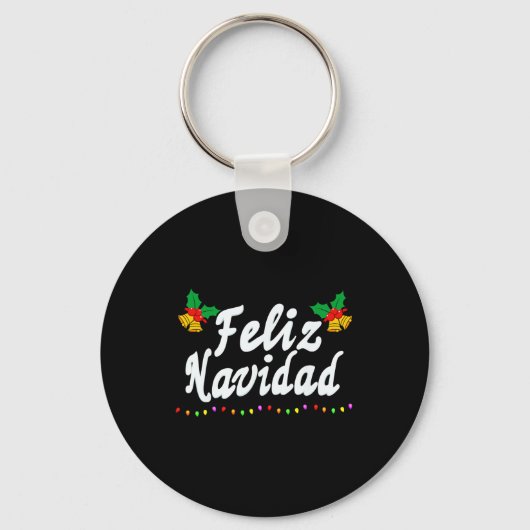 Feliz Navidad Christmas Family Mannen Vrouwen Kind Sleutelhanger (Voorkant)