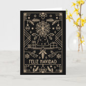 Feliz Navidad, Christmas  Kaart (Gele Bloem)