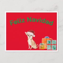 Feliz Navidad Christmas Red Chihuahua Dog Briefkaart