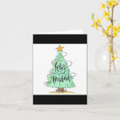 Feliz Navidad Christmas Tree T Shirt Kaart (Gele Bloem)