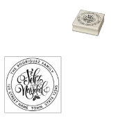 Feliz Navidad Circular Rubberstempel (Gestempeld)